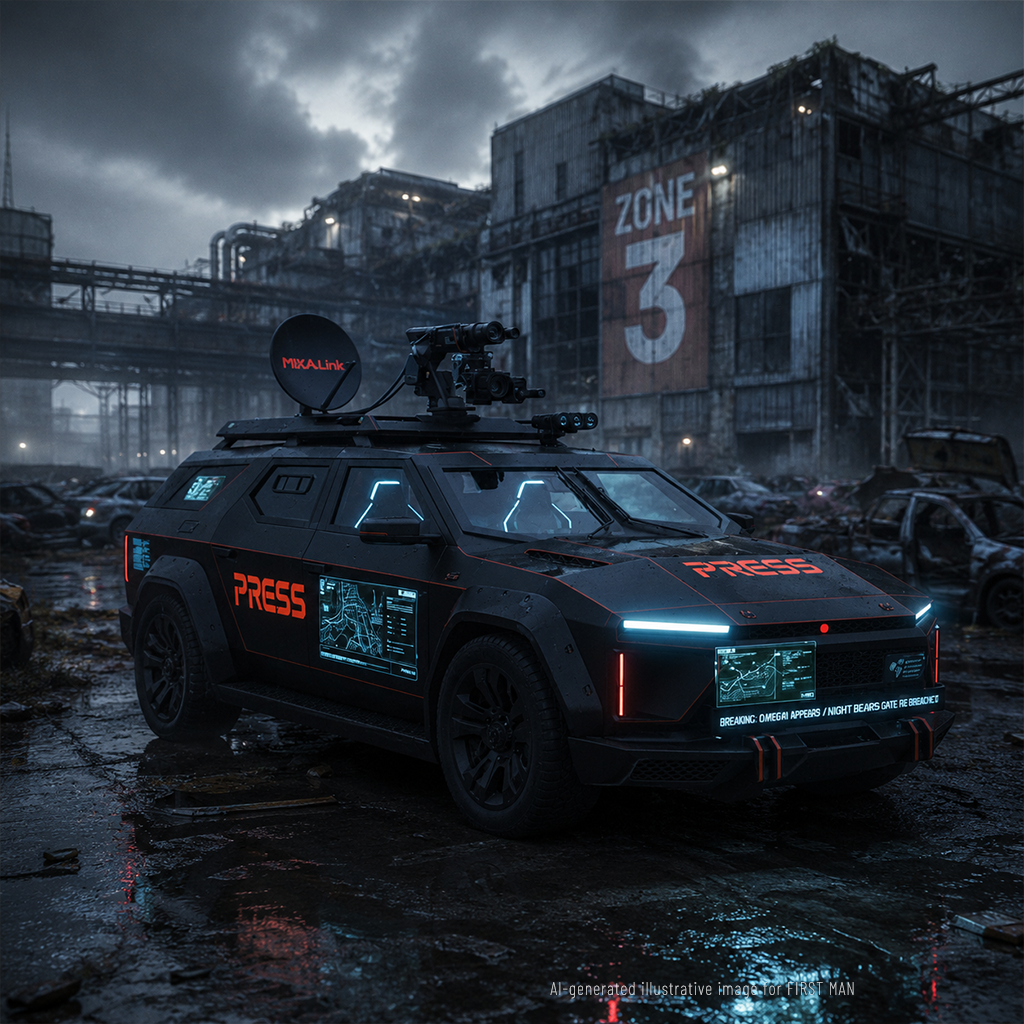 In front of the Sector 3 building
